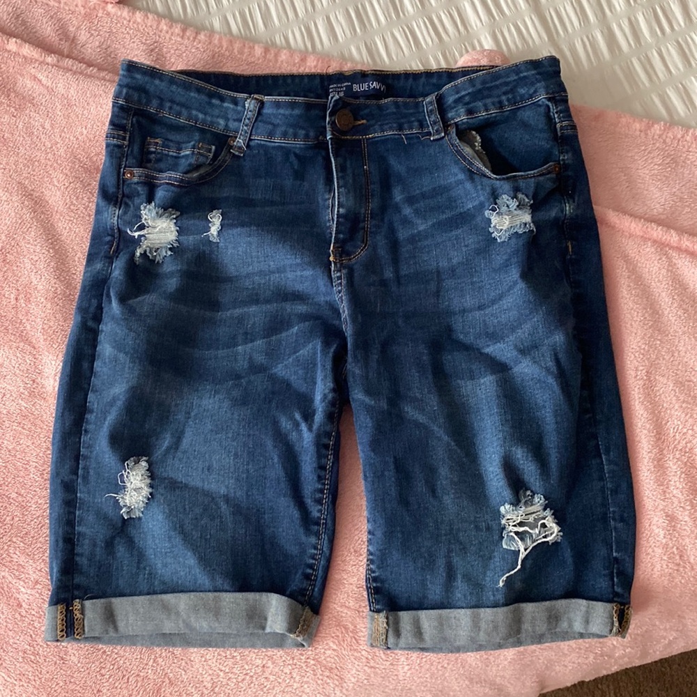 Women’s blue Jean Bermuda shorts